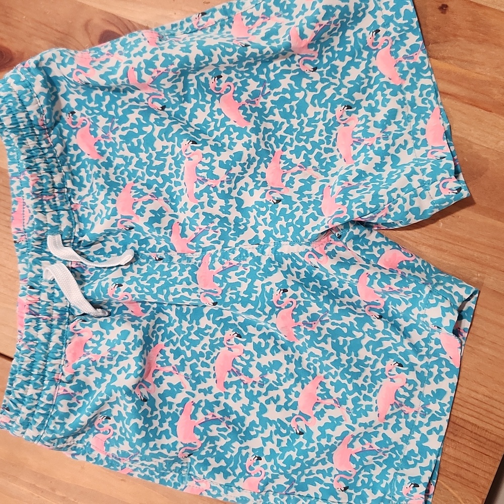 Chubbies Kids Swim Trunks with Flamingo Print